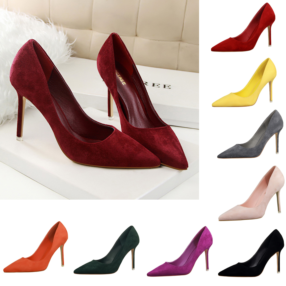 Court Heel Pointed - أنيقة الكلاسيكية الجلد المدبوغ مضخات 4
