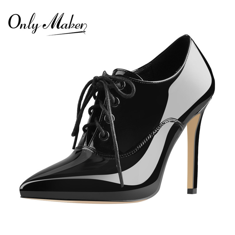 Court Heel Pointed - Onlymaker النساء الدانتيل يصل خمر أحذية