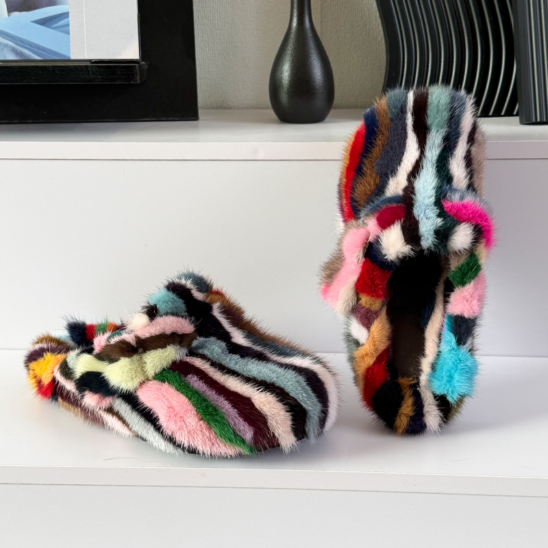 Women'S Shoes Clogs - شباشب نسائية من فرو المنك، أحذية