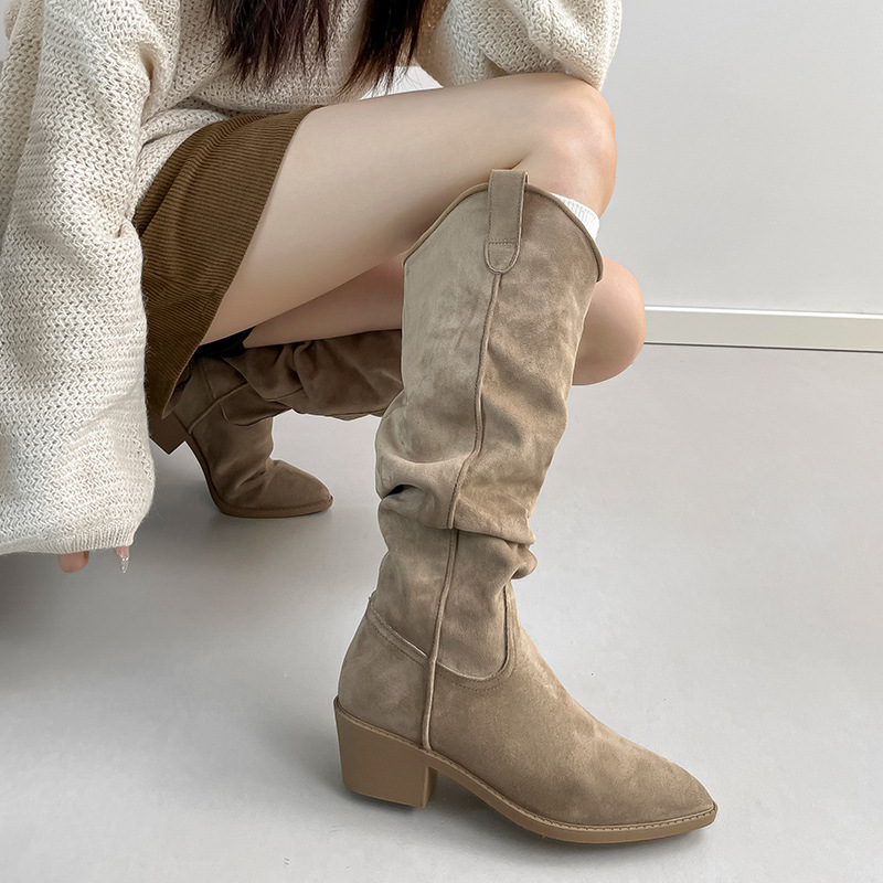 Sock Boot Women - أحذية فارس من جلد الشمواه بتصميم