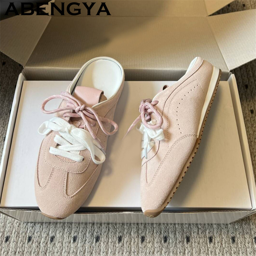 Oxford Lace Up Women - شباشب نسائية مسطحة كاجوال برباط، صيفية