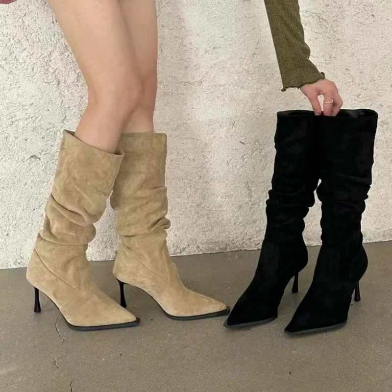 Knee High Boots Women - أحذية نسائية شتوية مريحة/مع تدفئة/كاجوال مقاومة
