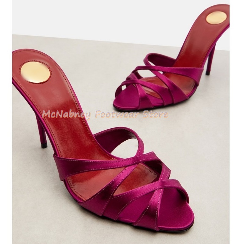 Women'S Shoes Clogs - وأشار الخناجر نسيج الساتان عبر الفرقة