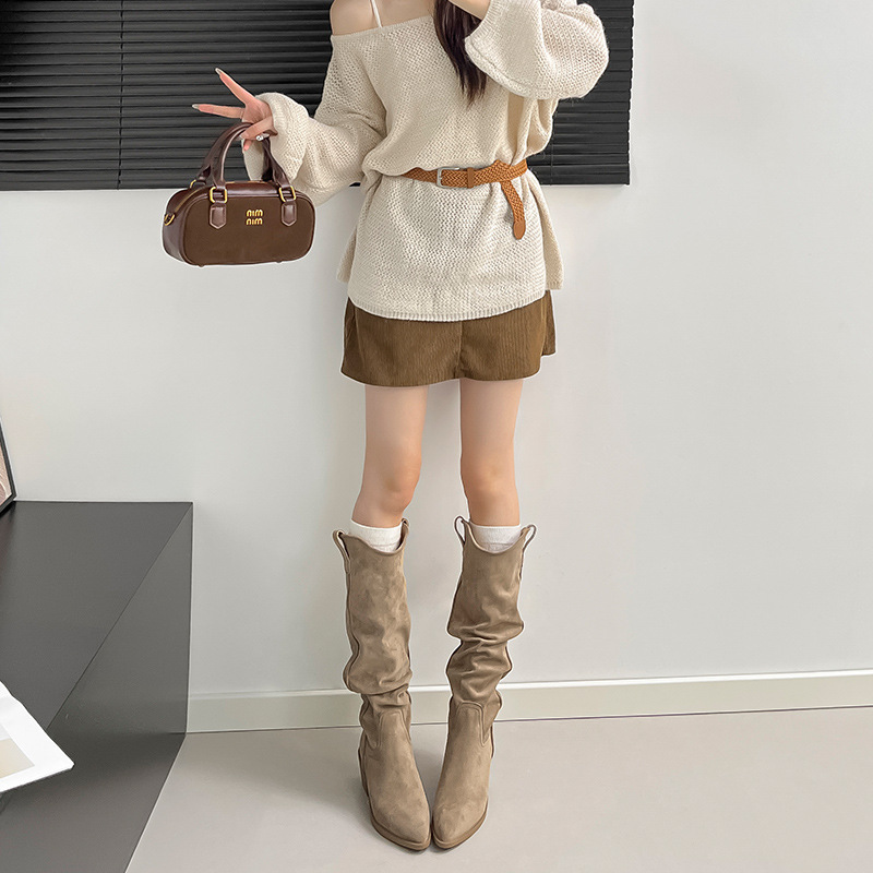 أحذية فارس من جلد الشمواه بتصم - مراجعة Sock Boot Women وسعره