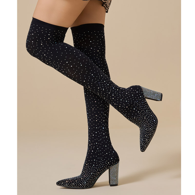 أحذية أنيكيه الكريستالية فوق ا - مراجعة Sock Boot Women وسعره