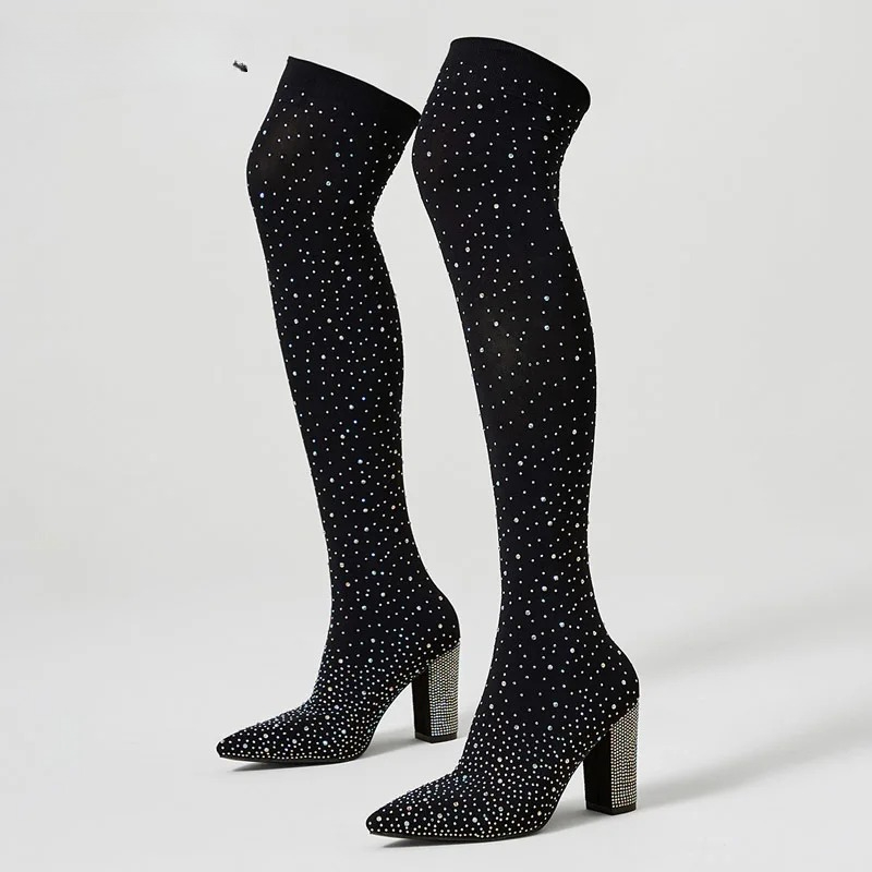 أحذية أنيكيه الكريستالية فوق ا - مراجعة Sock Boot Women وسعره