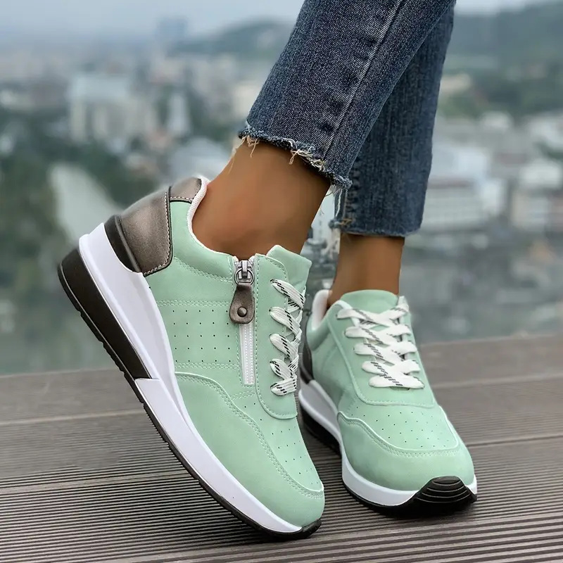 أحذية رياضية نسائية بسحاب جانب - مراجعة Oxford Lace Up Women وسعره