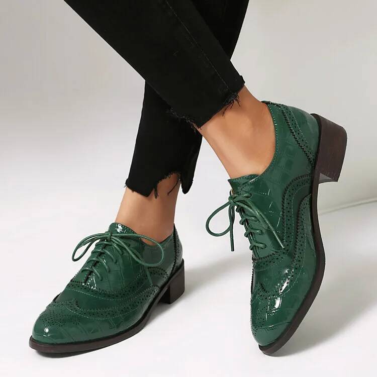 أحذية نسائية بكعب منخفض ورباط  - مراجعة Oxford Lace Up Women وسعره