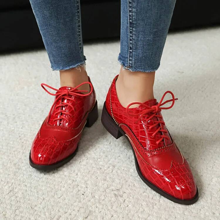 أحذية نسائية بكعب منخفض ورباط  - مراجعة Oxford Lace Up Women وسعره