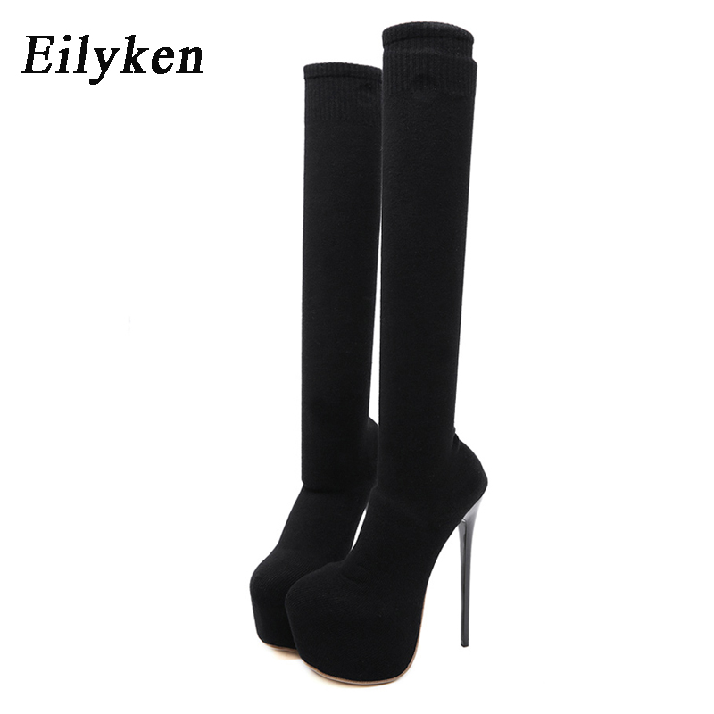 Eilyken منصة الموضة سترتش فوق  - مراجعة Sock Boot Women وسعره