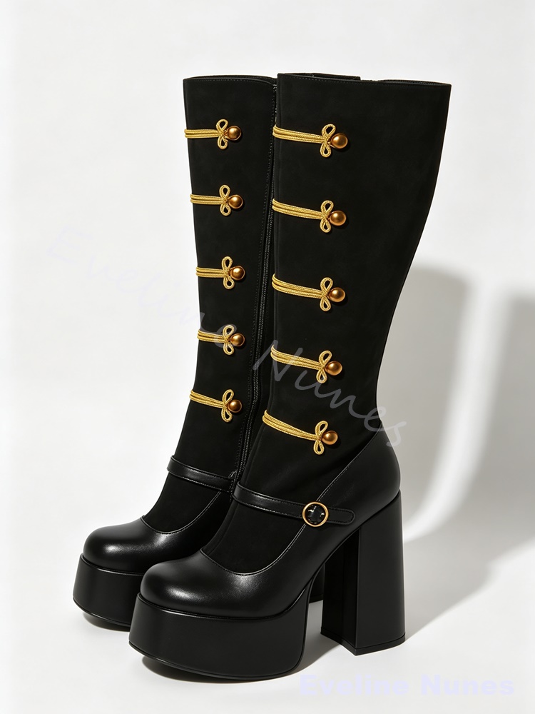 أحذية طويلة للركبة بتصميم عقدة - مراجعة Court Heel Pointed وسعره