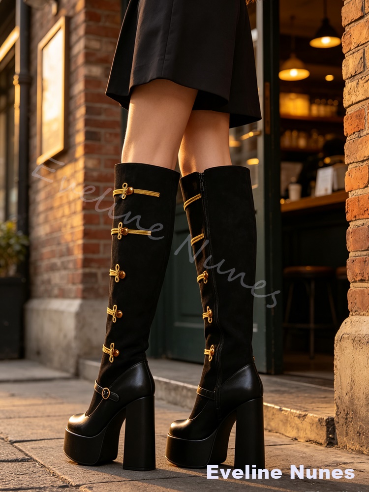 أحذية طويلة للركبة بتصميم عقدة - مراجعة Court Heel Pointed وسعره
