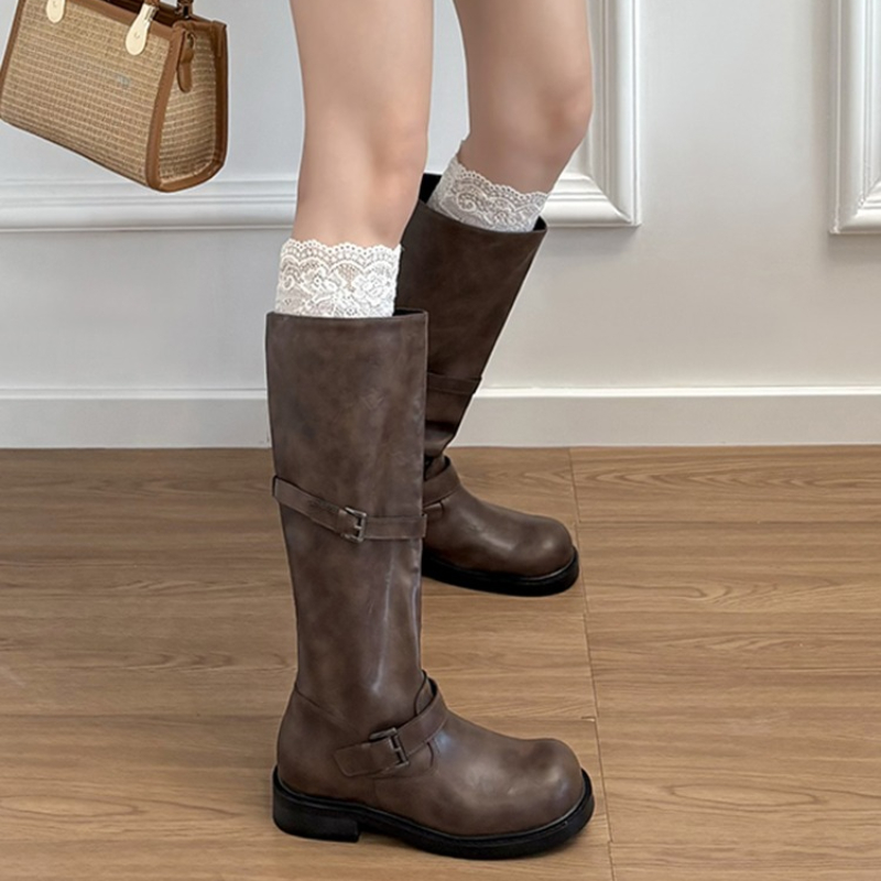 خمر حزام مشبك النساء حذاء برقب - مراجعة Knee High Boots Women وسعره