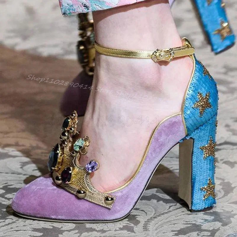 المحكمة نمط كريستال تاج تصميم  - مراجعة Court Heel Pointed وسعره