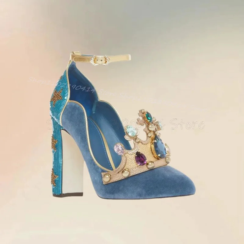 المحكمة نمط كريستال تاج تصميم  - مراجعة Court Heel Pointed وسعره