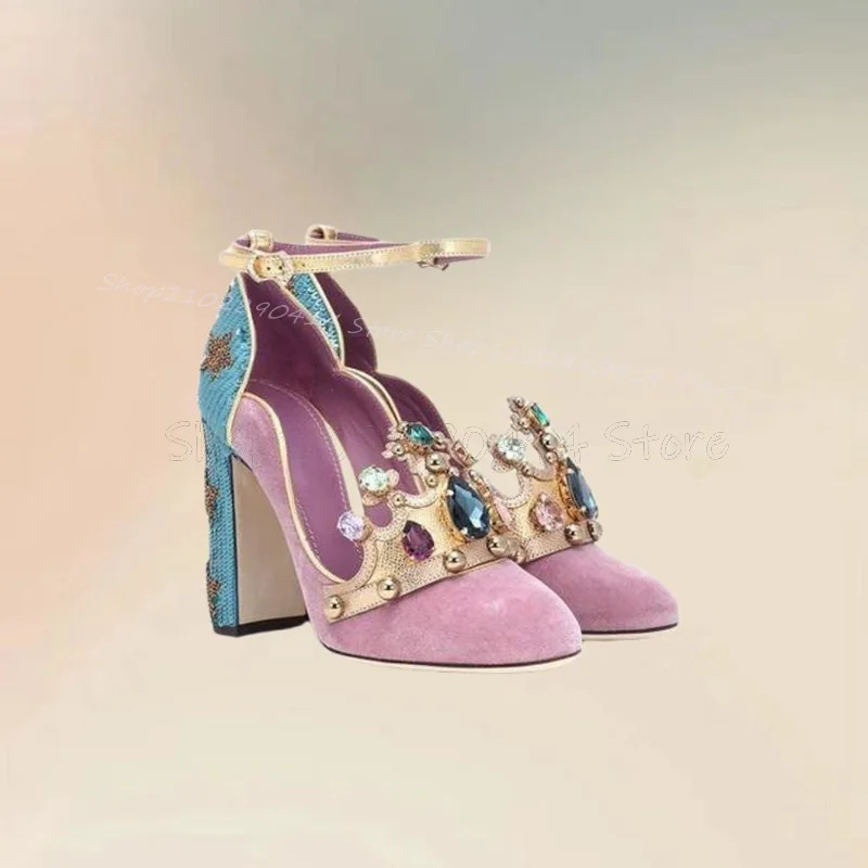 المحكمة نمط كريستال تاج تصميم  - مراجعة Court Heel Pointed وسعره