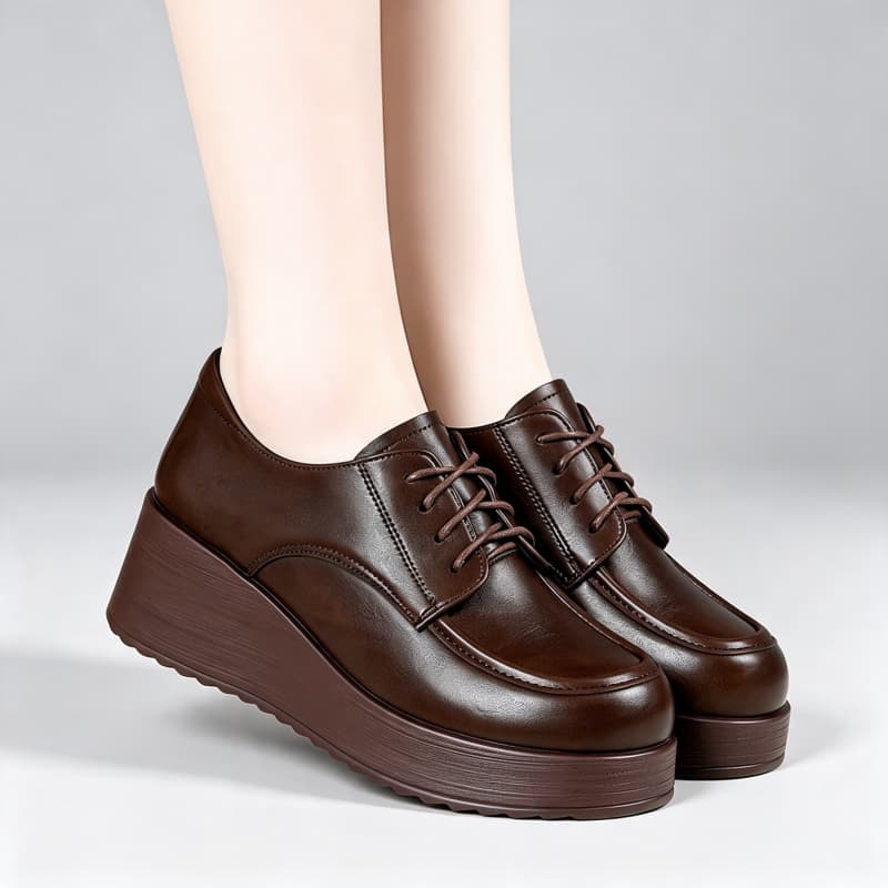 أحذية أكسفورد نسائية بكعب ويدج - مراجعة Oxford Lace Up Women وسعره