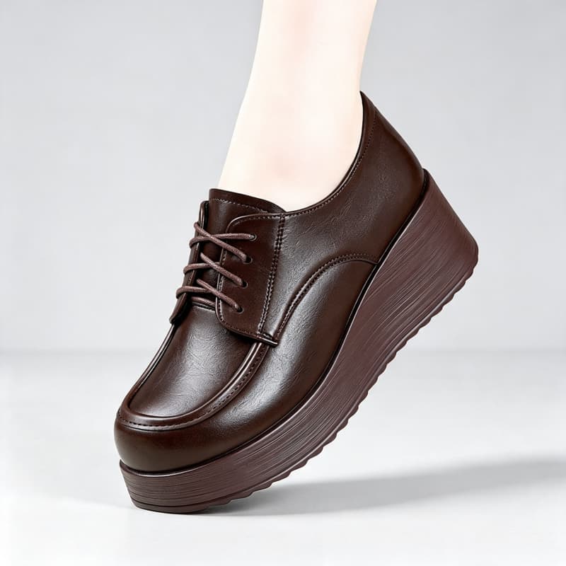 أحذية أكسفورد نسائية بكعب ويدج - مراجعة Oxford Lace Up Women وسعره