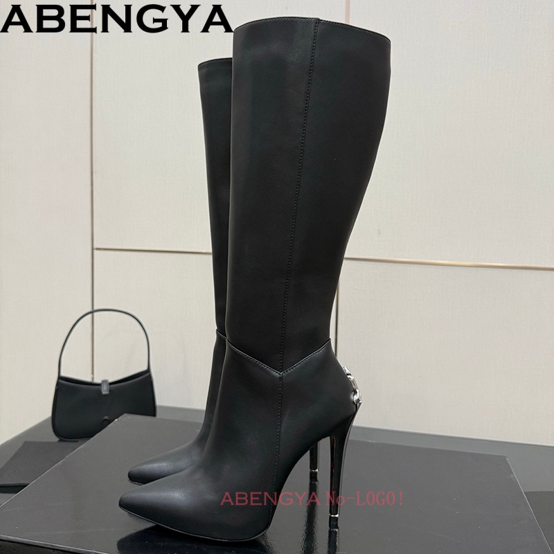 مثير جلد أسود حذاء برقبة للركب - مراجعة Knee High Boots Women وسعره