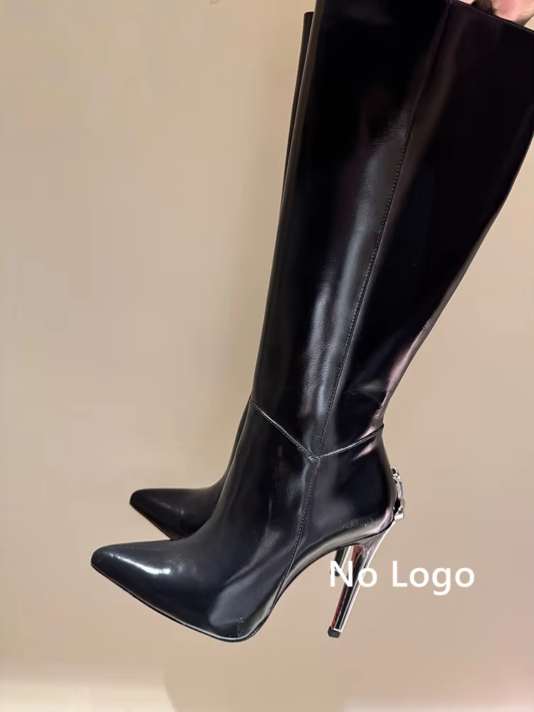 مثير جلد أسود حذاء برقبة للركب - مراجعة Knee High Boots Women وسعره
