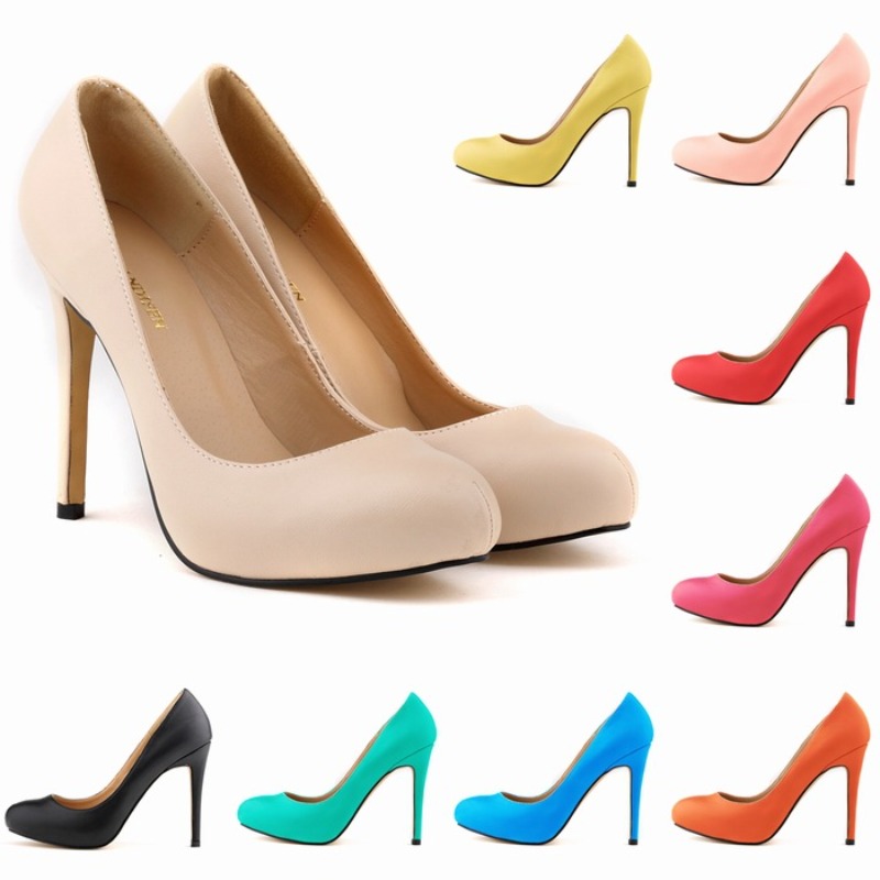 حجم كبير 42 النساء مضخات كعب ر - مراجعة Court Heel Pointed وسعره